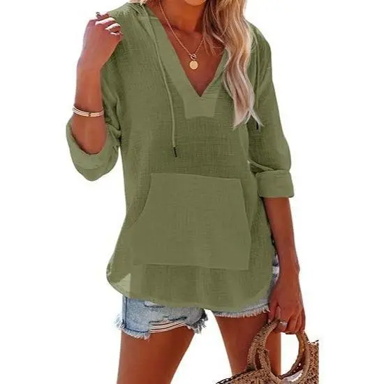 Women's hooded beach cover-up sweatshirt