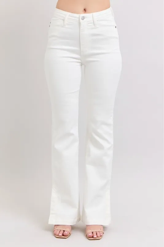 Blue Full Size High Waist Side Slit Slim Bootcut Jeans Plus Size