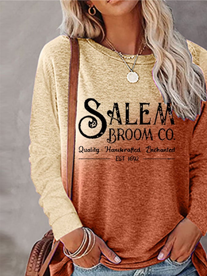 Gradient Print Long-Sleeve Top