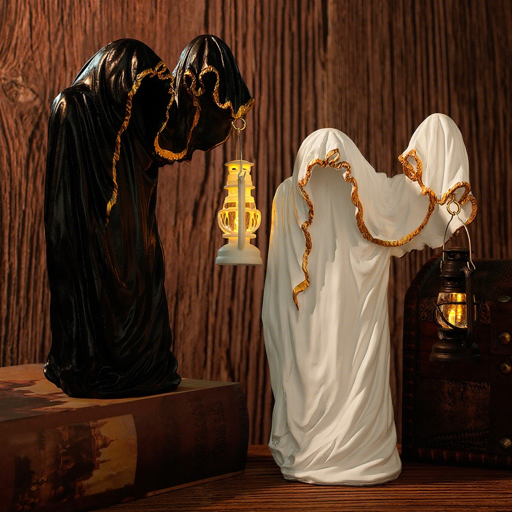 Spooky Witch Lantern Statue Decoration
