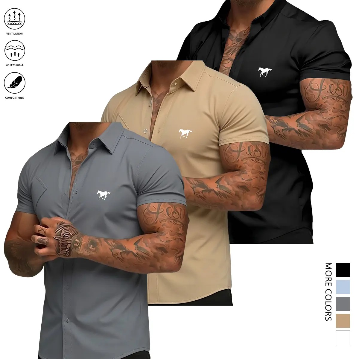 Men's Slim Fit Short Sleeve Shirt