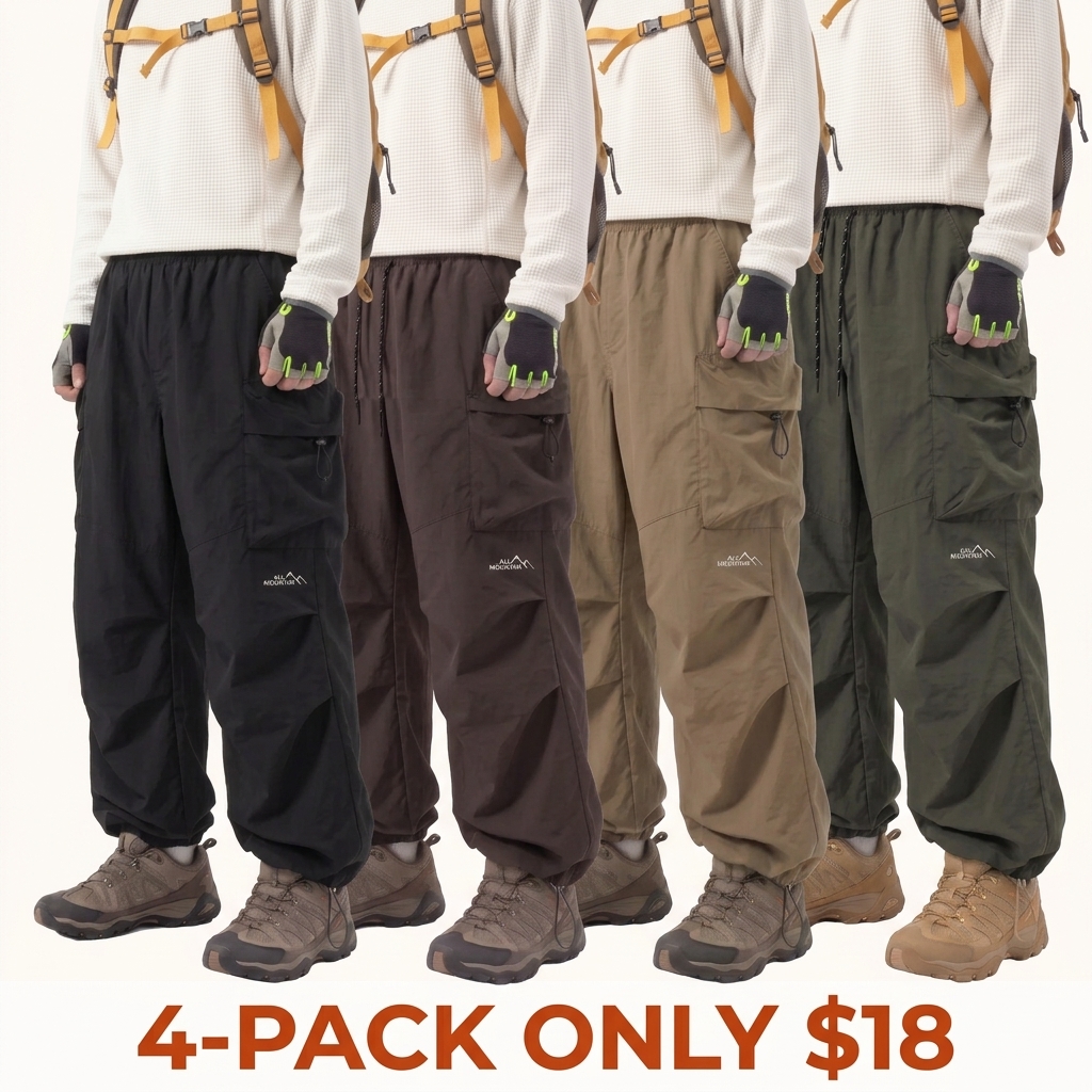 Unisex Loose-Fit Cargo Parachute Pants