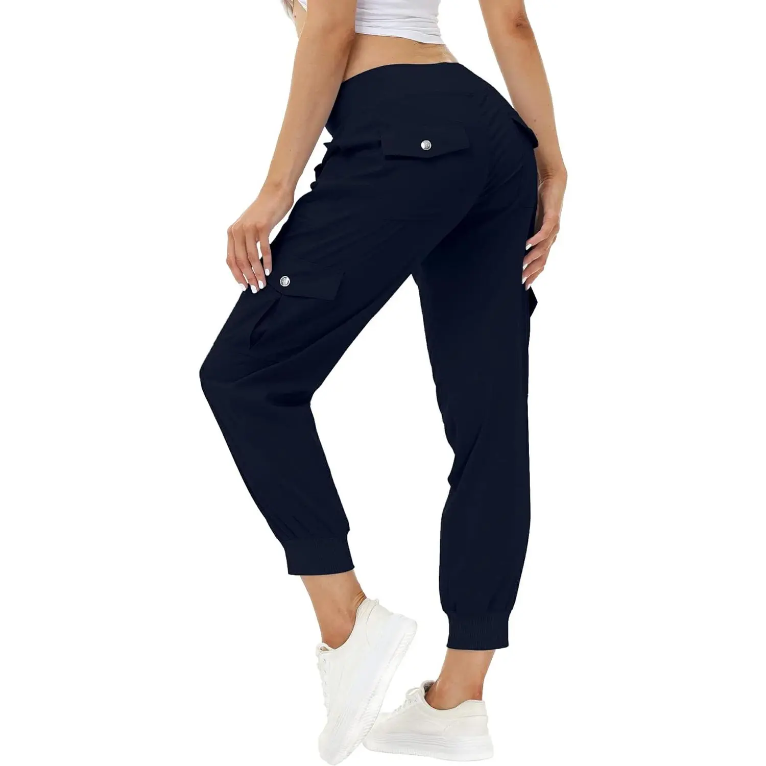 PLUS SIZE Lightweight Hiking Cargo Pants Outdoor Quick Dry Casual Travel Sweatpants Joggers Elastic Waist 6 Pockets