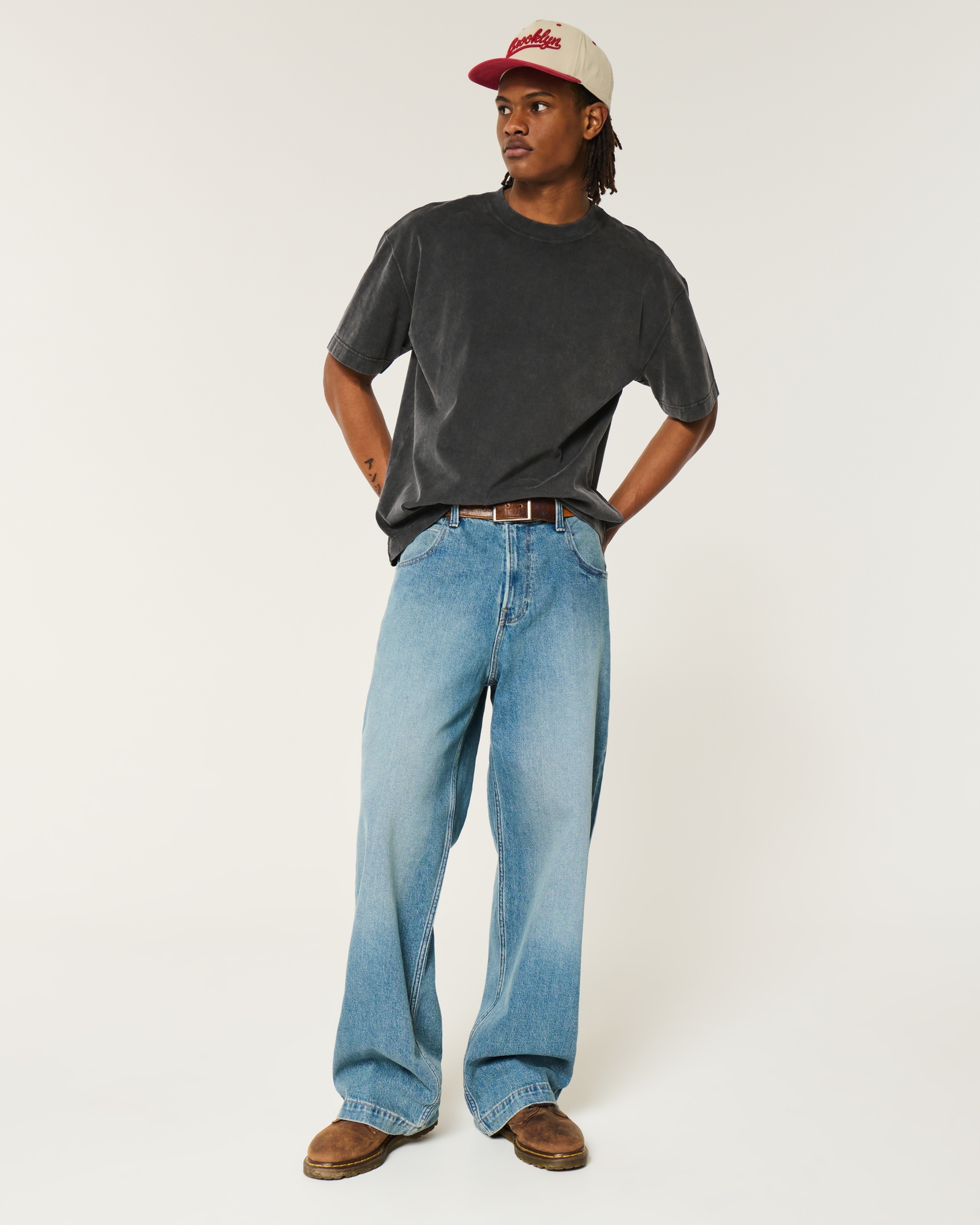 Boxy Heavyweight Washed Cotton Crew T-Shirt