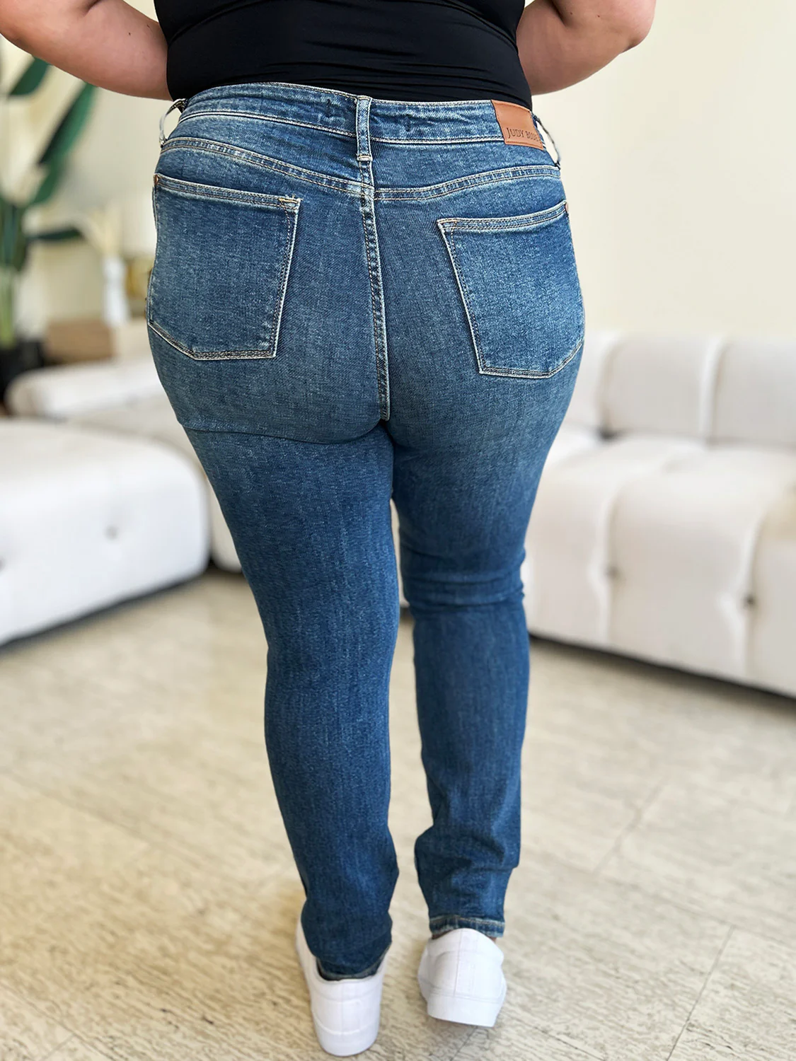 Blue Full Size High Waist Skinny Jeans