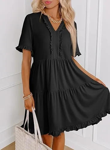 Casual V-Neck Mini Dress (Less than $3 each!)