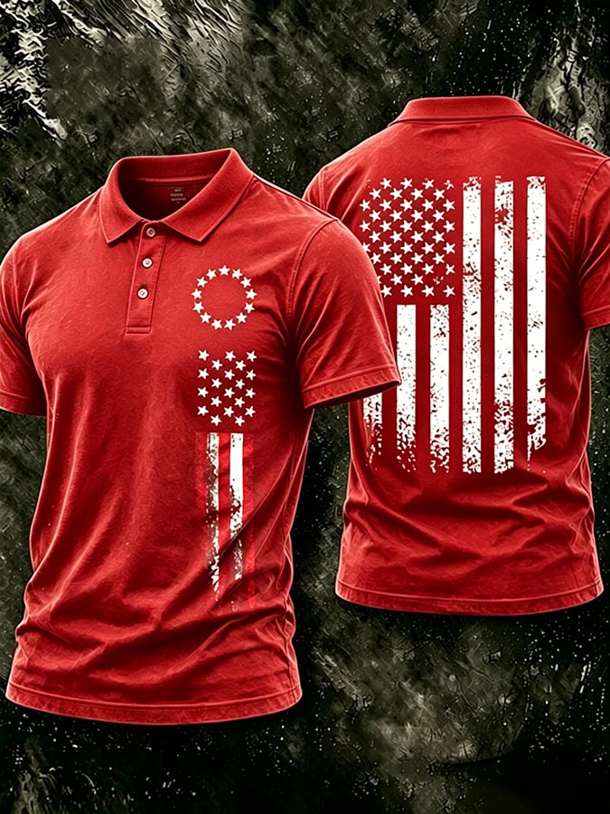 Men's USA 1776-2026 Freedom Printed Polo Shirt