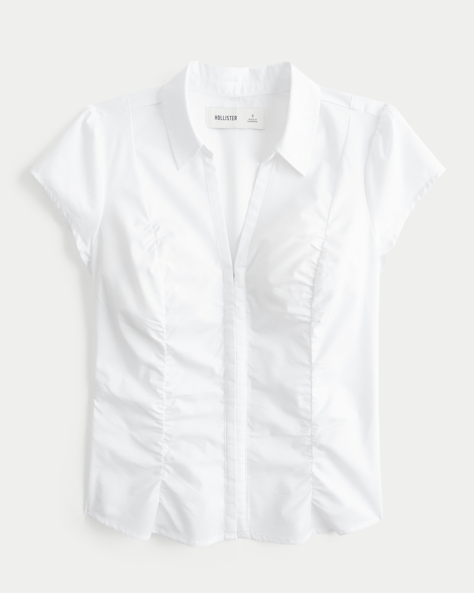Short-Sleeve Ruched Shirt