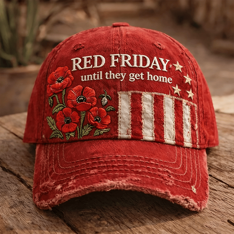 Unisex casual red Friday print hat
