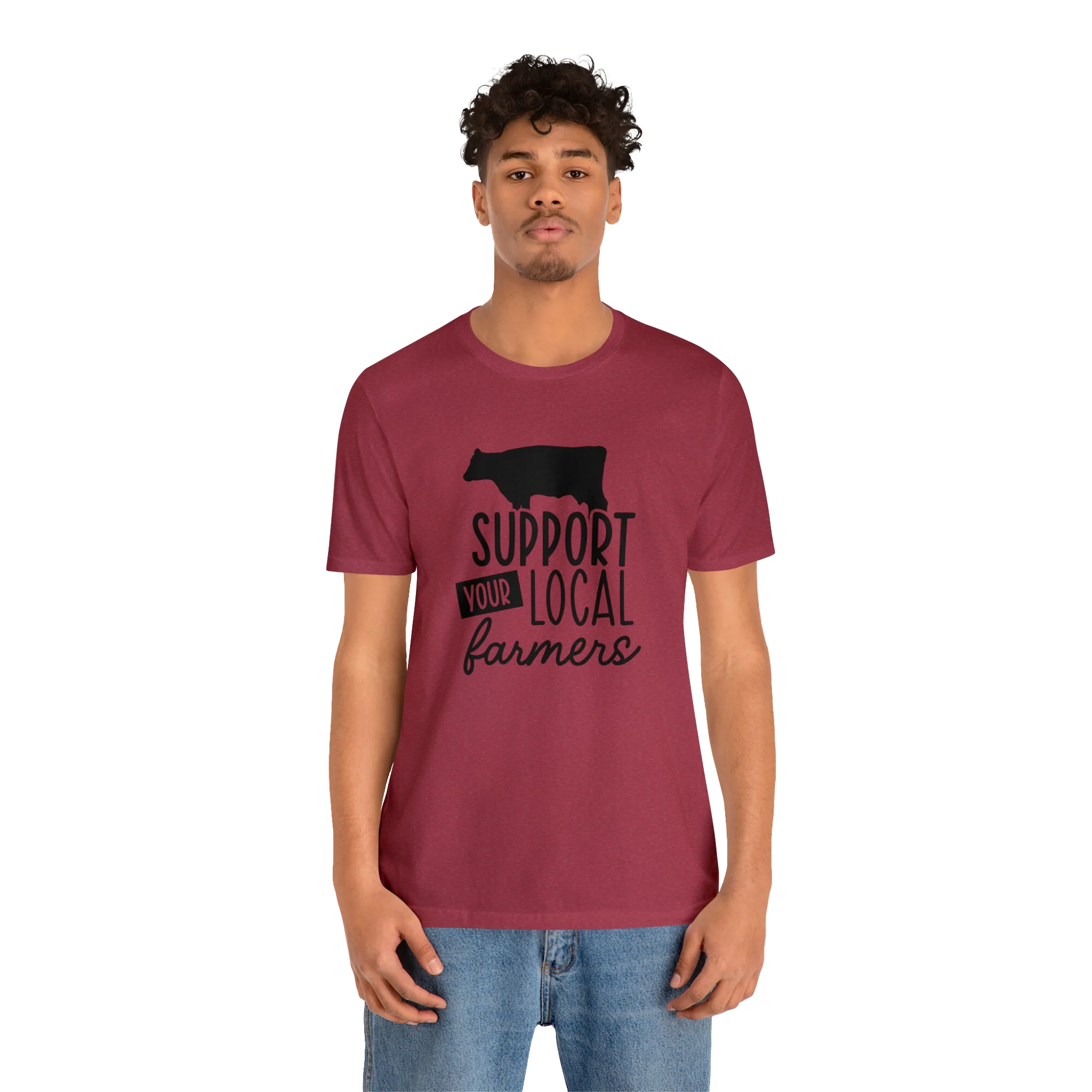 Support Farmers Cattle Unisex Jersey Short Sleeve Tee