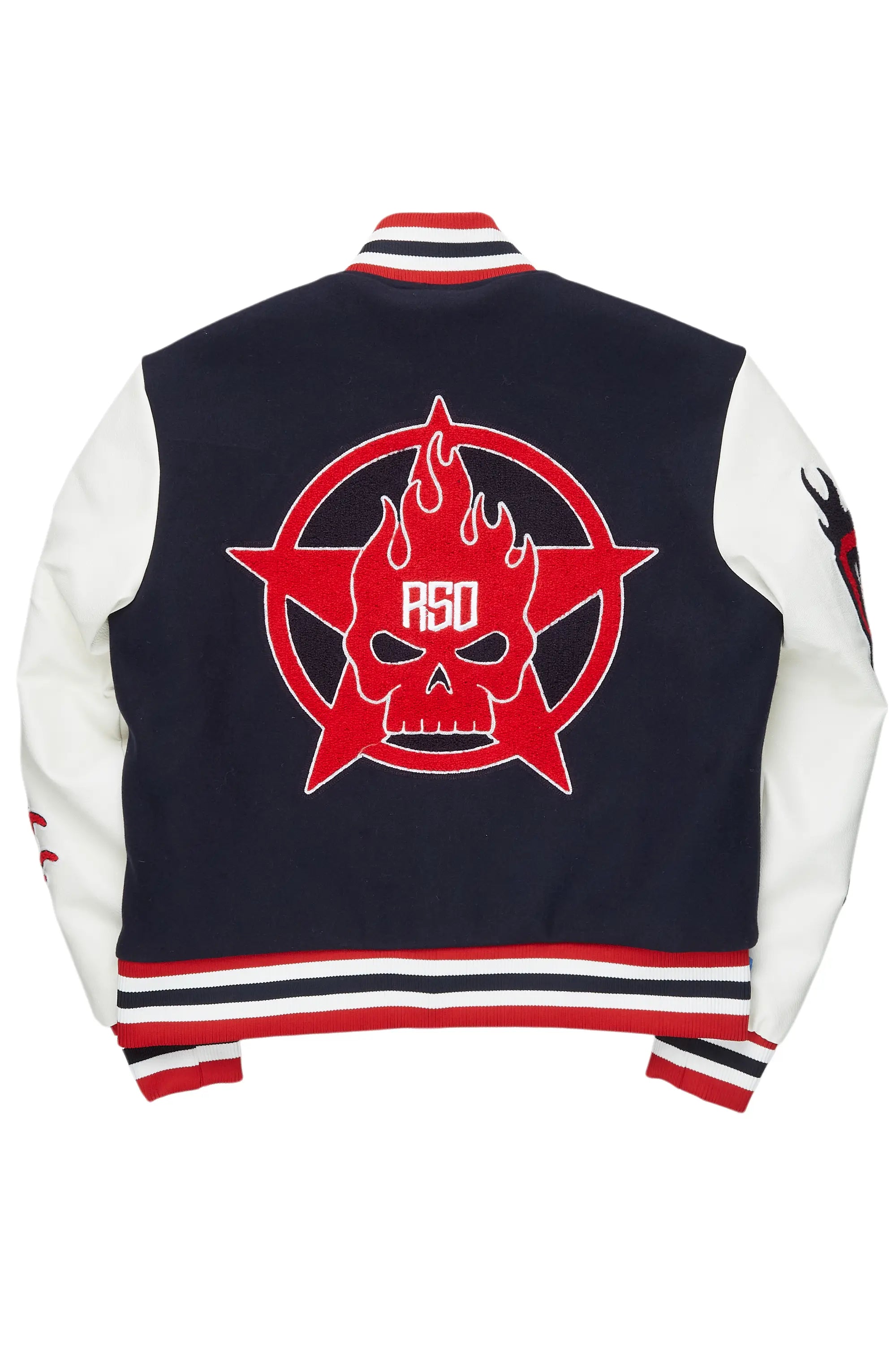 Sherniqua Navy Oversized Varsity Jacket