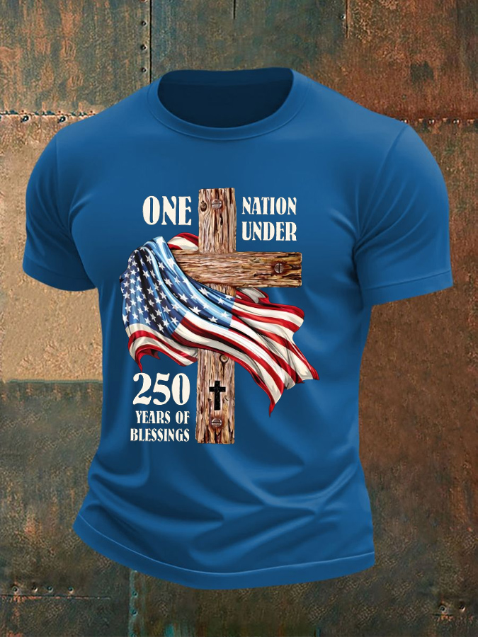 Men'S One Nation Under God 250 Years  T-Shirt