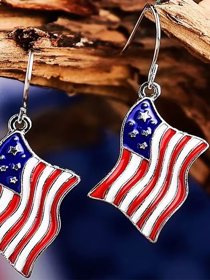 Independence Day American Flag Versatile Earrings