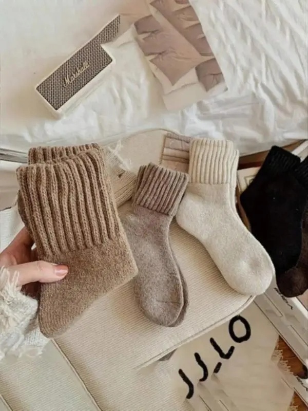 5 pairs🔥 Women's Solid Mid-calf Socks, Casual Soft Comfy Warm Socks for Fall & Winter, Women's Socks for Daily Wear