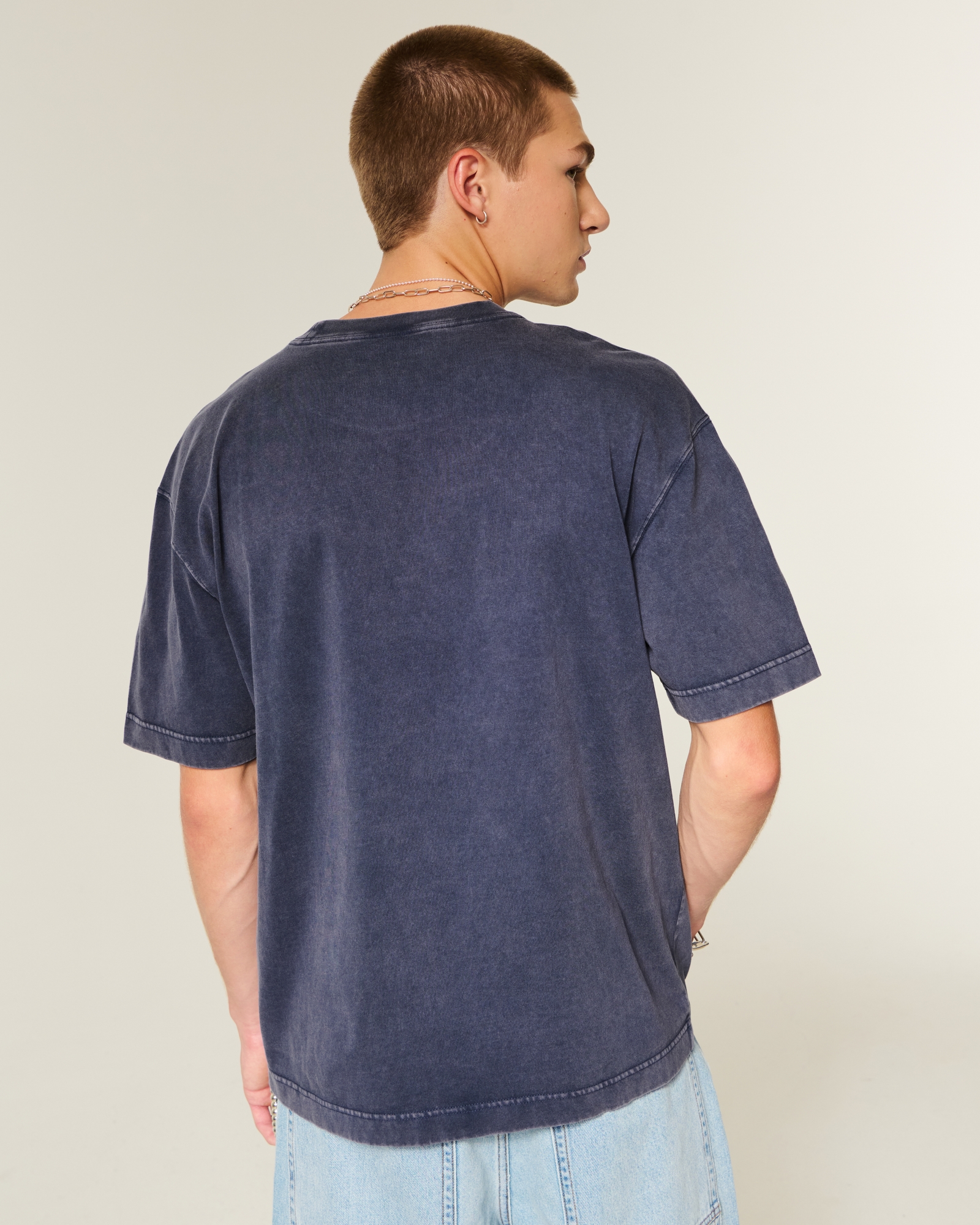 Boxy Heavyweight Washed Cotton Crew T-Shirt
