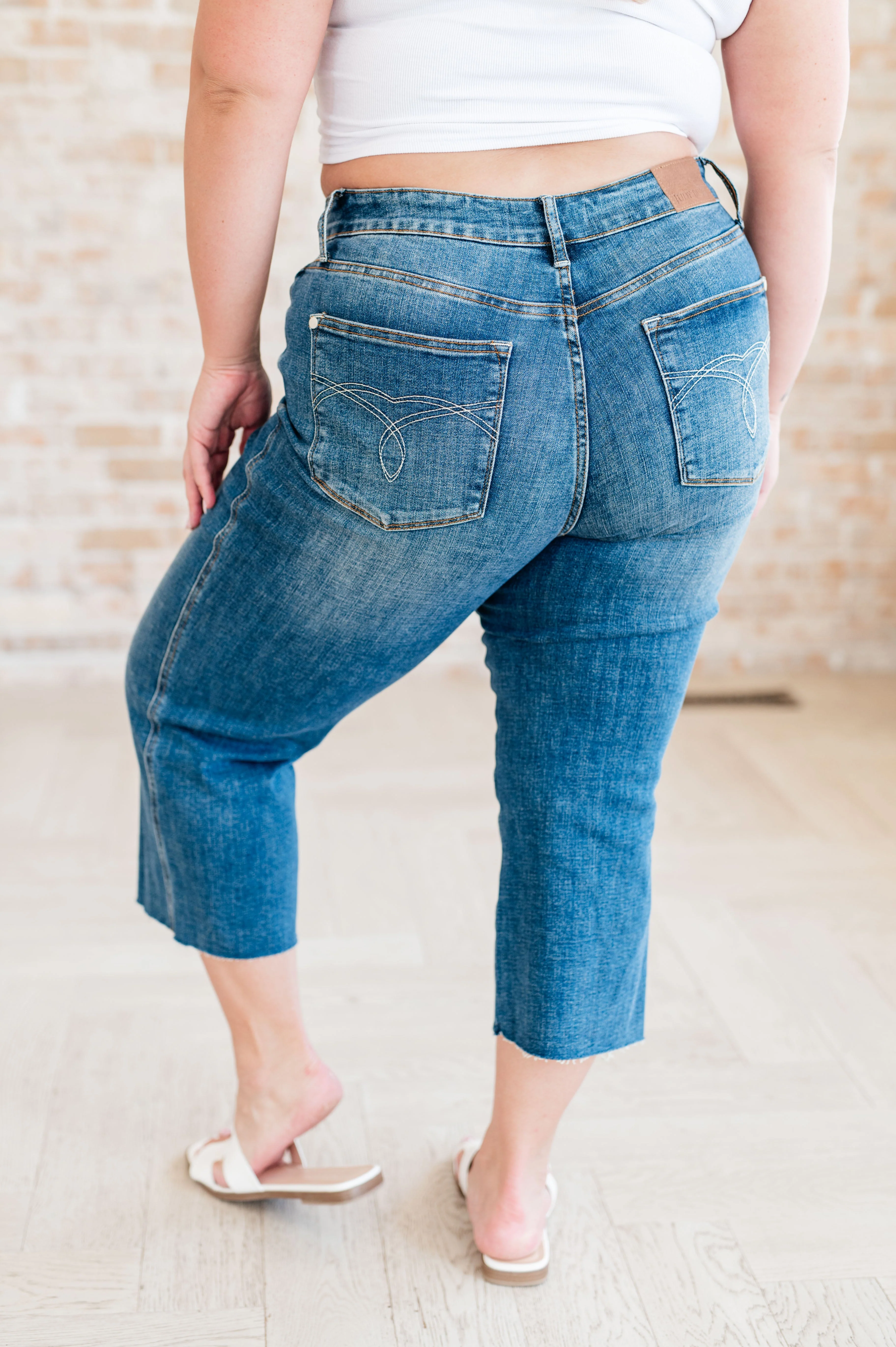 High Rise Wide Leg Crop Jeans