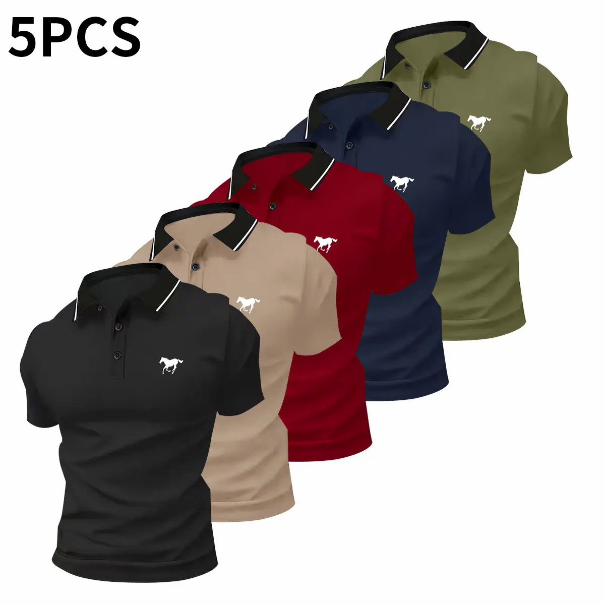 5-Pack Men's Classic Polo Shirts – Everyday Business Casual | Only $22.99