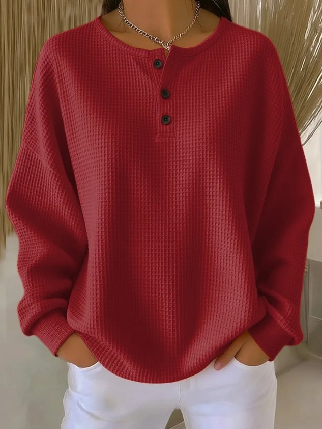 Loose Simple Crew Neck Plain T-Shirt