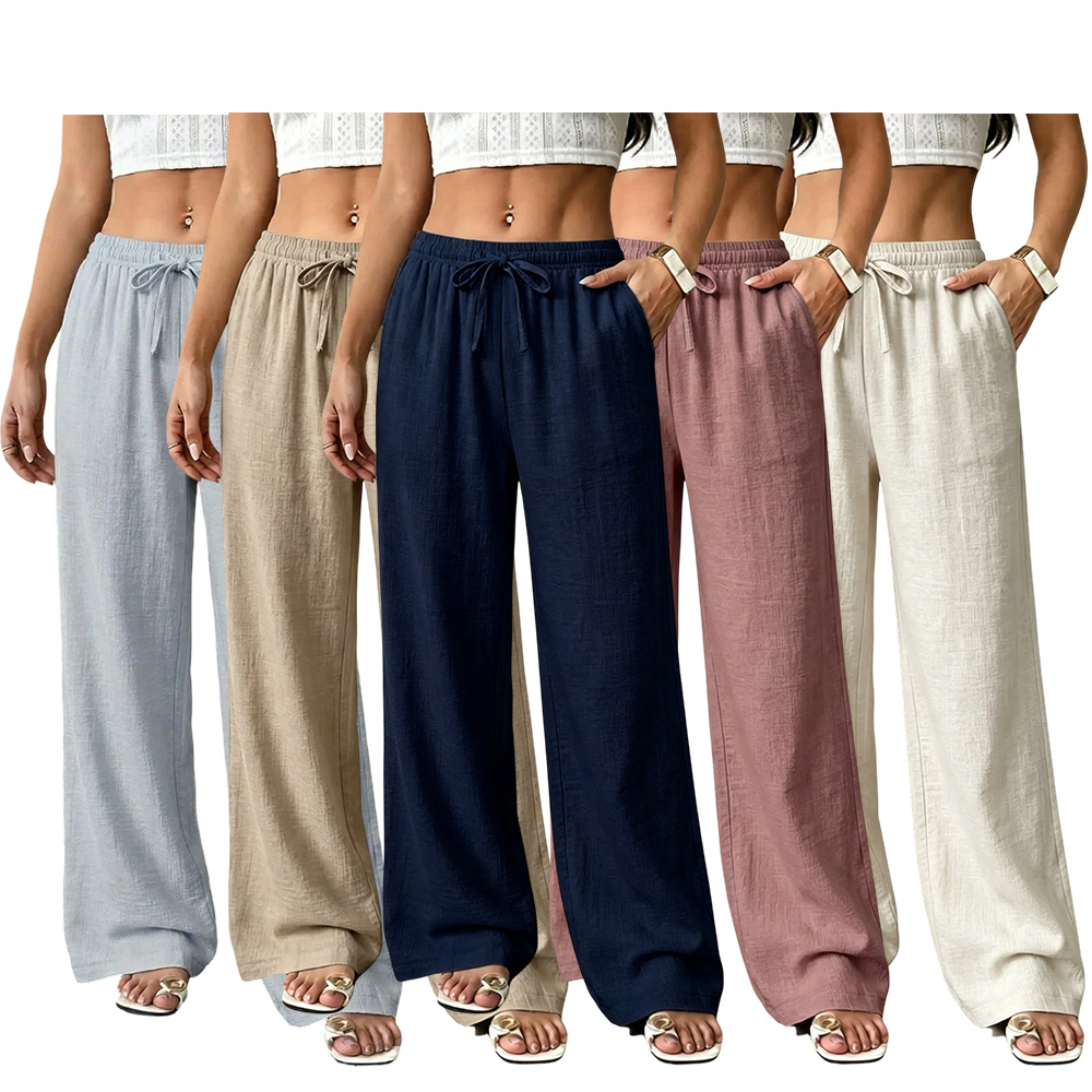 Casual waist-cinching pants suitable for couples and unisex wear