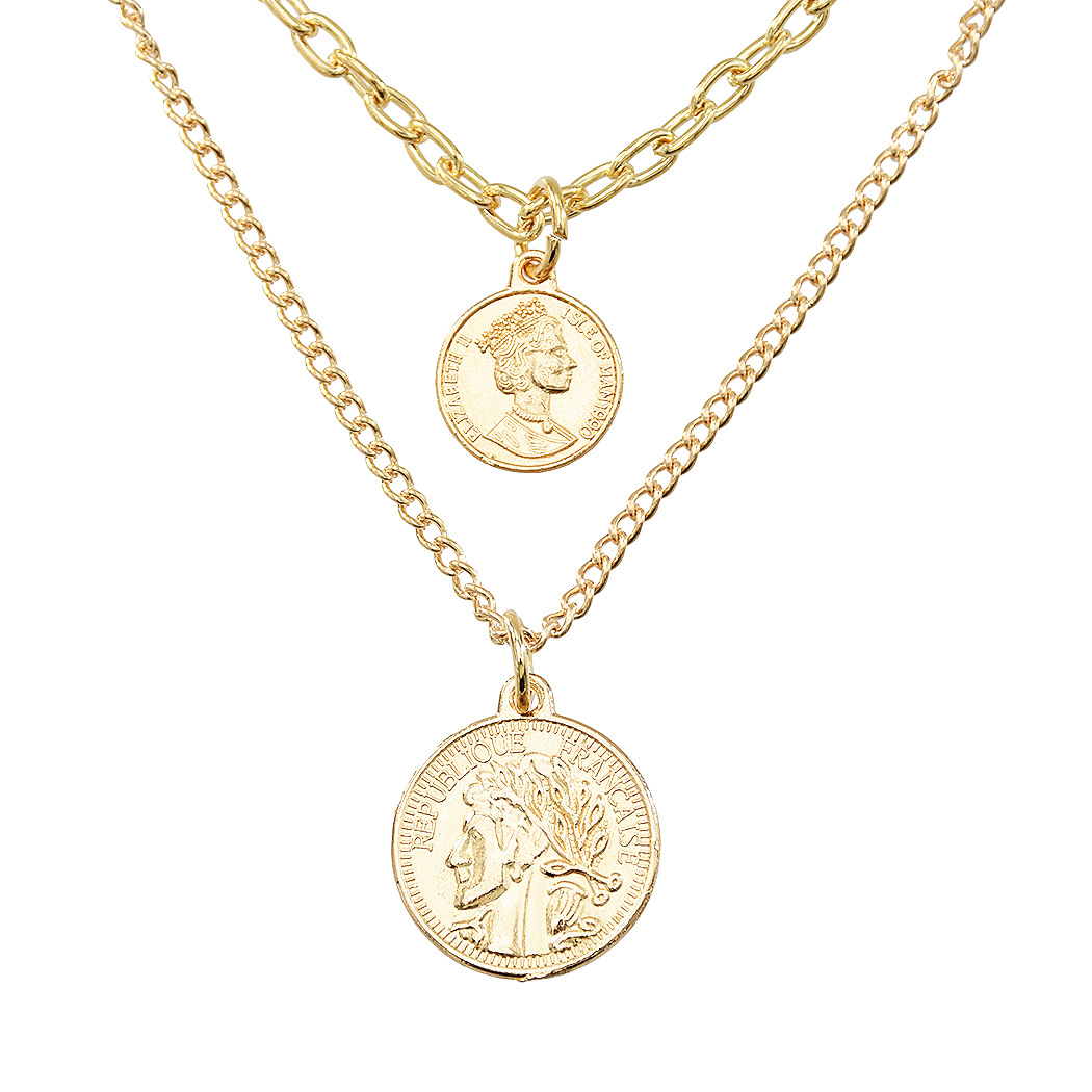 Women'S Vintage Gold Chain Multi-Layer Necklace