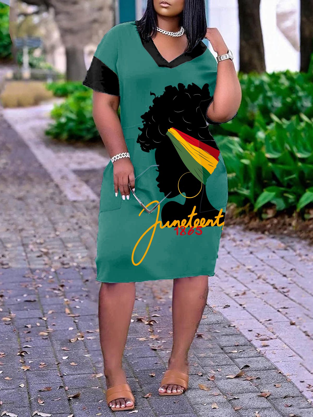 ✊🏾Black-Owned✊🏾Women's 1865 Negro Juneteenth Print Dress