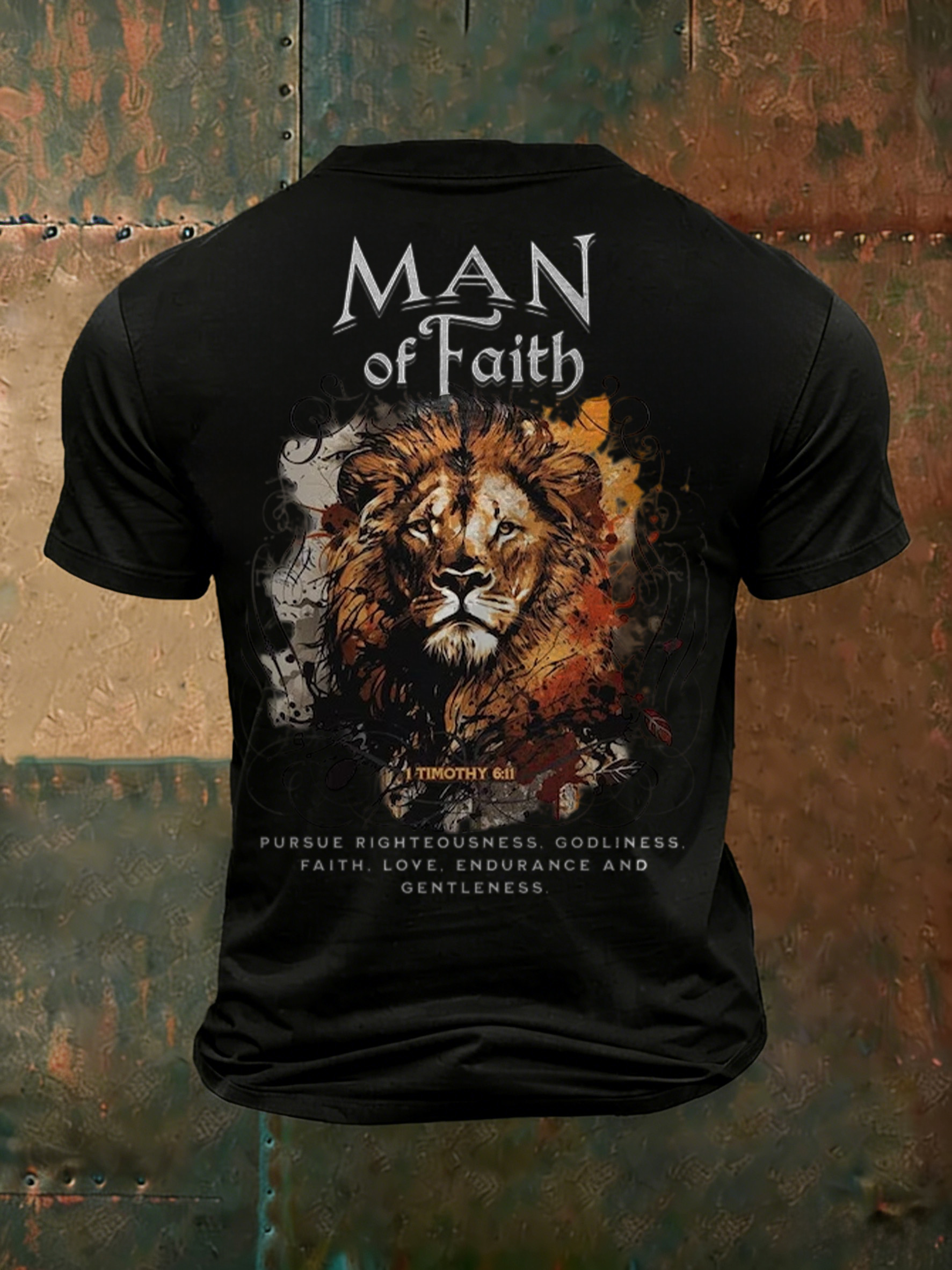 Men'S Casual Faith Jesus Letter Printed Round Neck T-Shirt