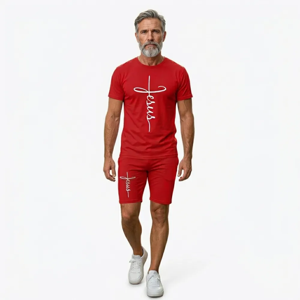 ⛪✝️ MEN 2026 NEW Jesus Cross Script Suit