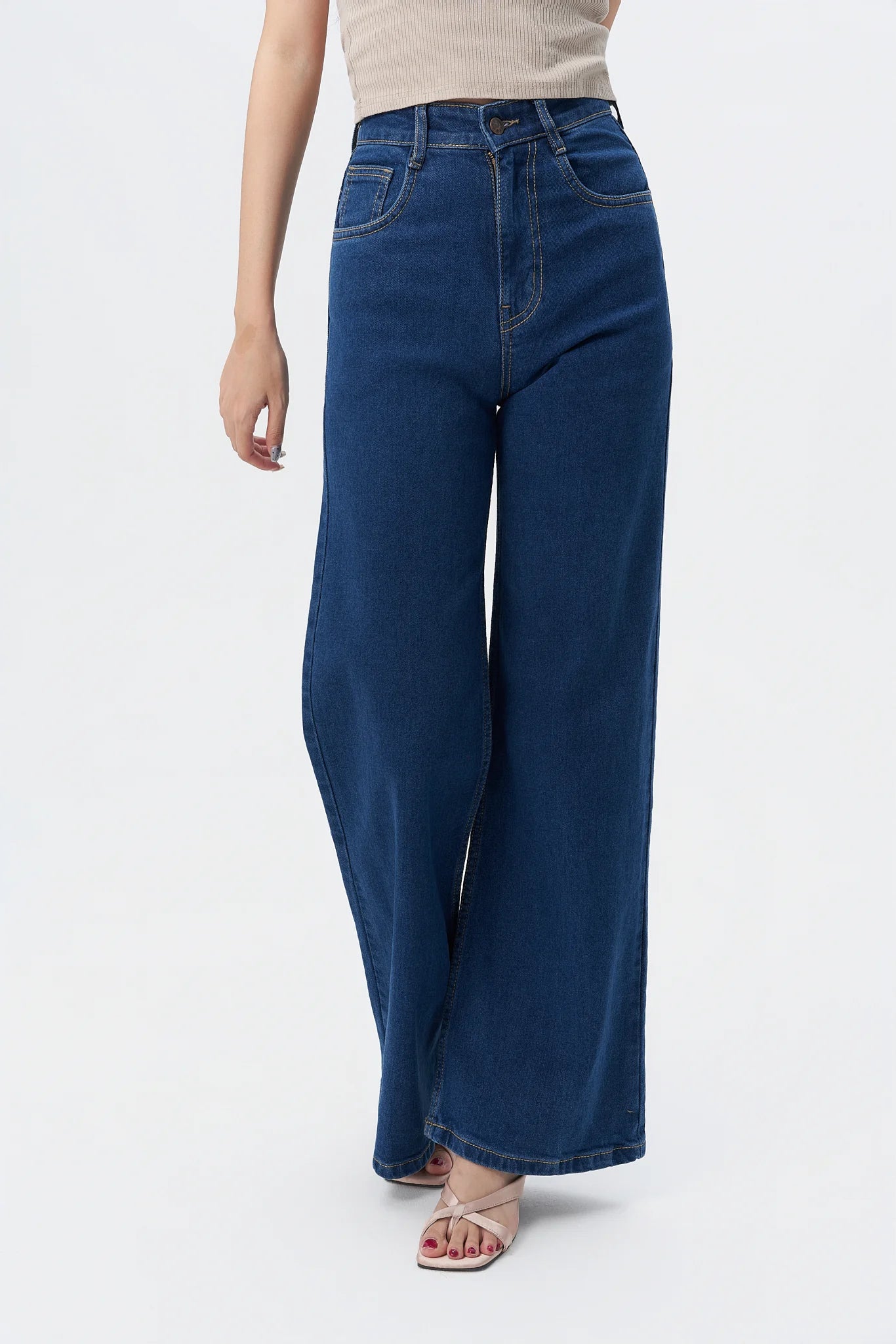 Wide Leg High Rise Jeans