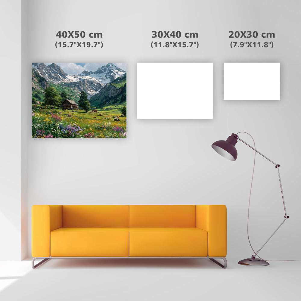 Alpine Meadow with Wildflowers - Diamond Painting