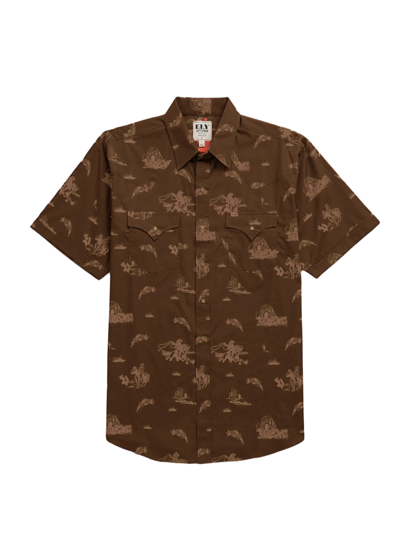 Men’s Cowboy Print Western Snap Shirt