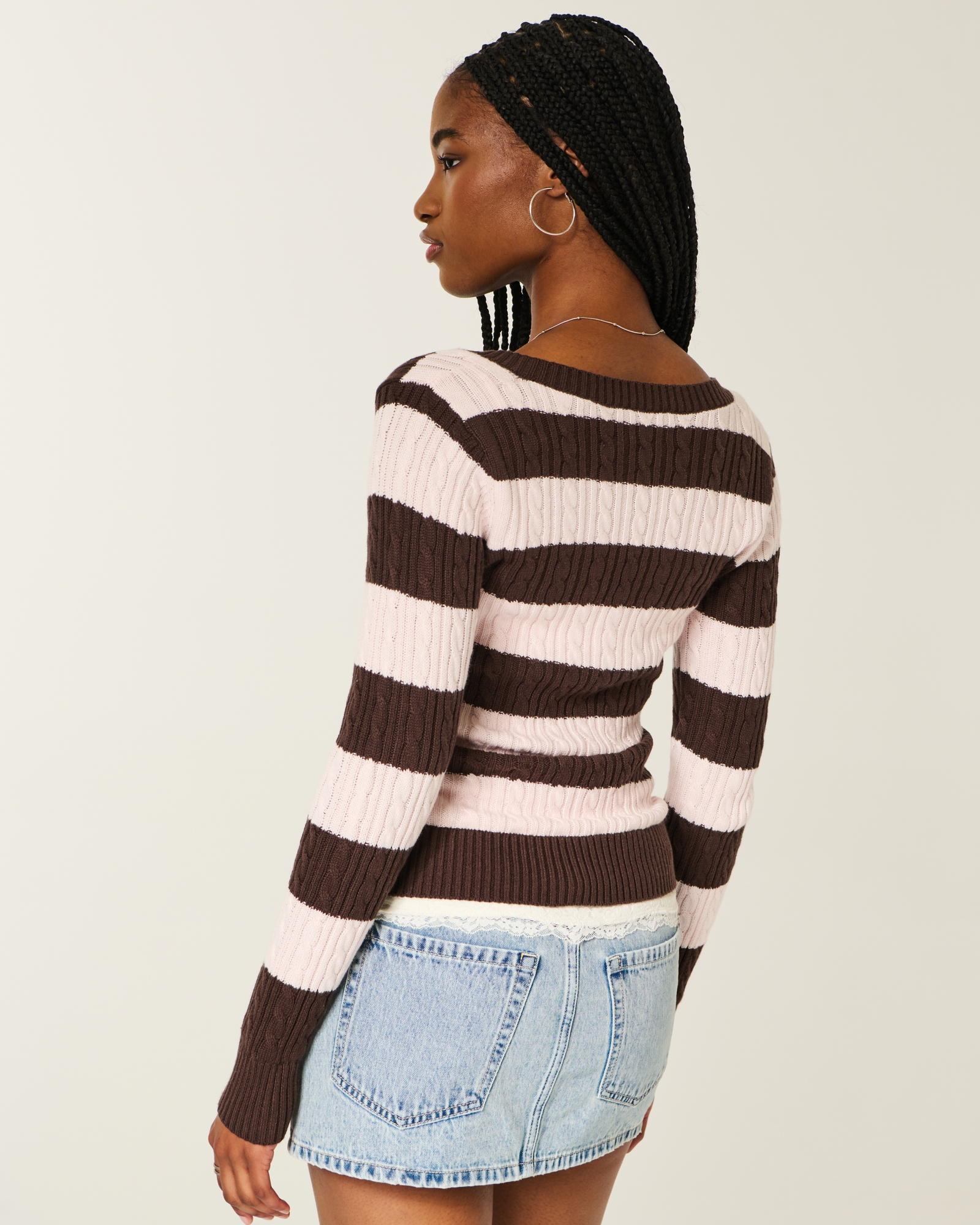 Cable-Knit Icon V-Neck Sweater