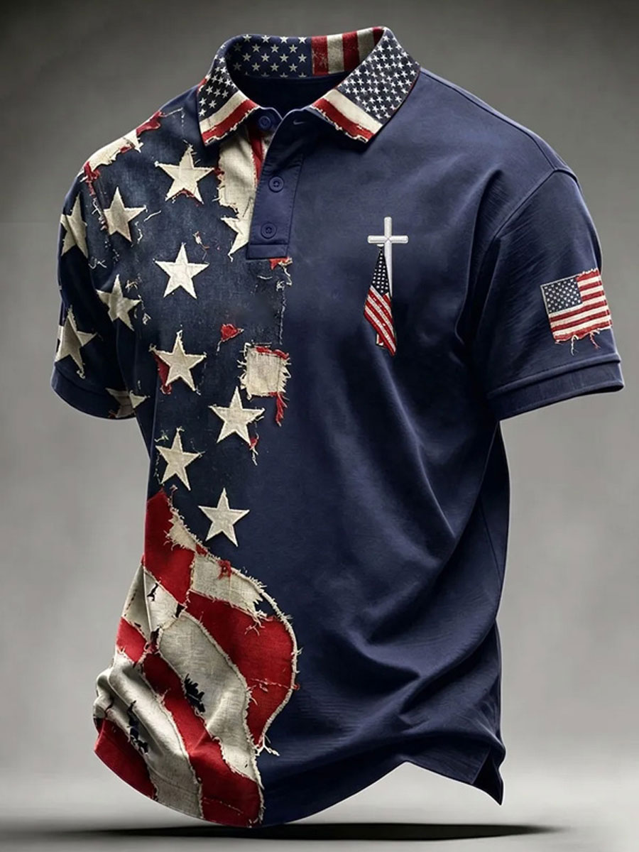 Men'S 250Th Anniversary Faith Printed Casual Polo Shirt