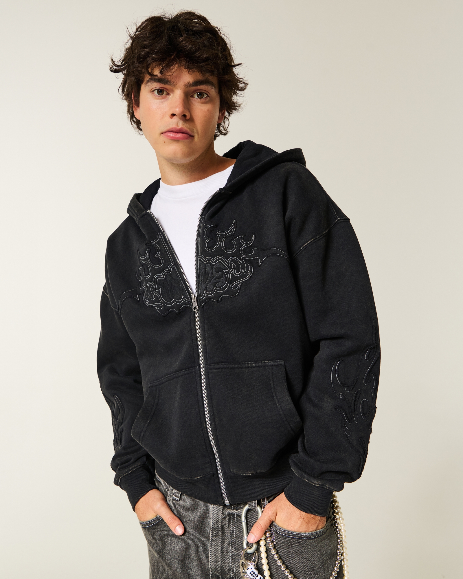 Boxy Zip-Up Hoodie