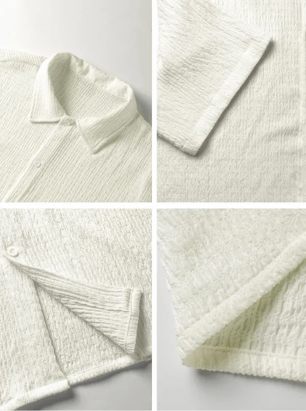 Men's Textured Button Front Shirt