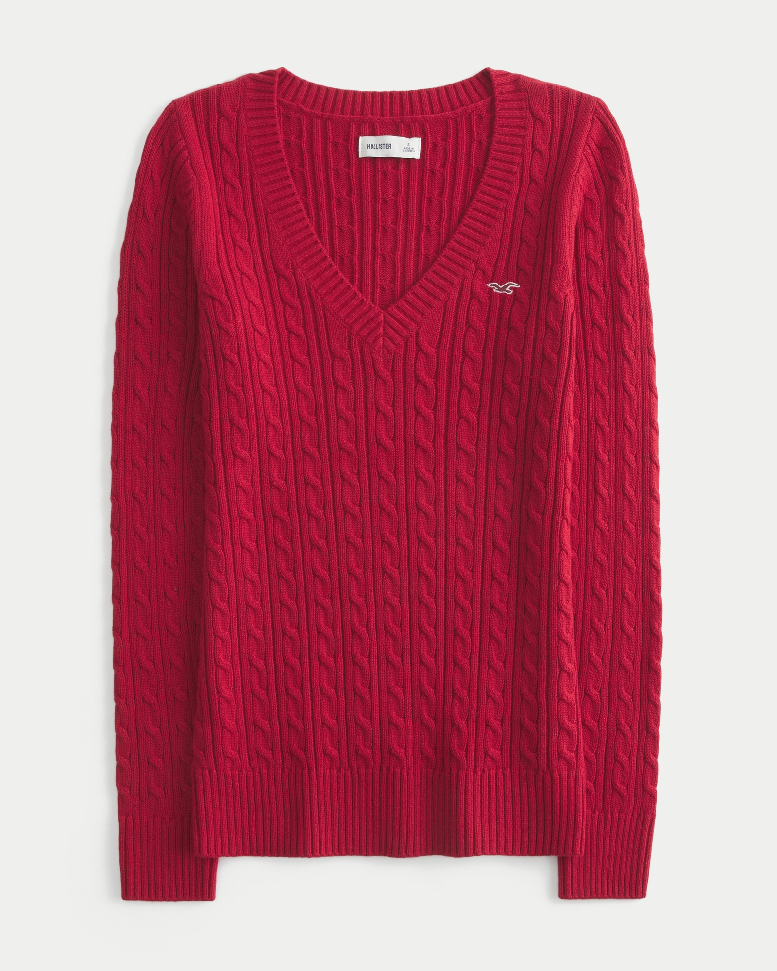 Cable-Knit Icon V-Neck Sweater
