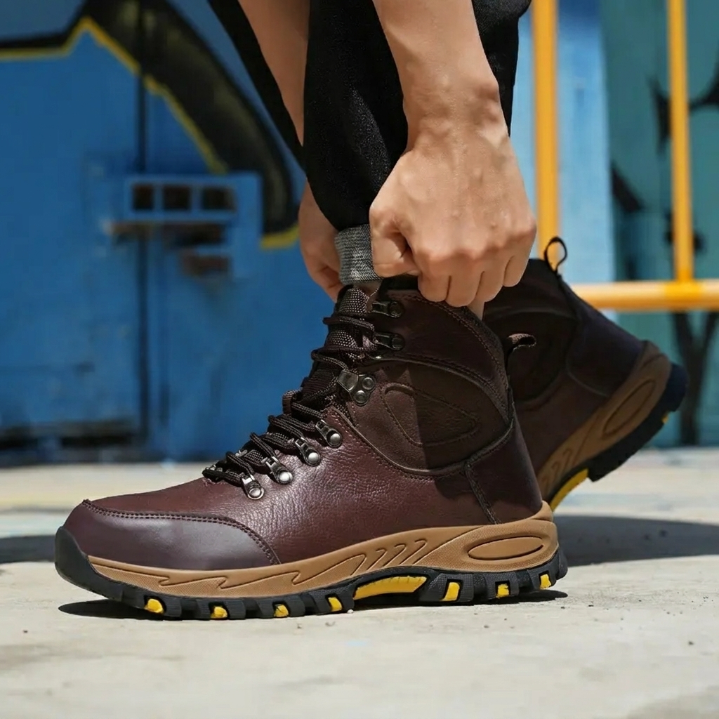 Men's Waterproof Safety Boots – Rugged Steel-Toe Work Boots with Crush and Puncture Resistance