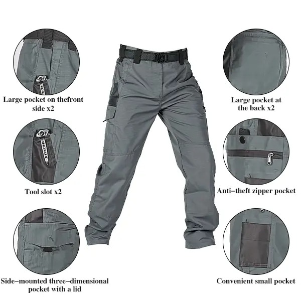 Heavy-Duty Men's Tactical Work Pants - Multi-Pocket Multi-Functional Cargo
