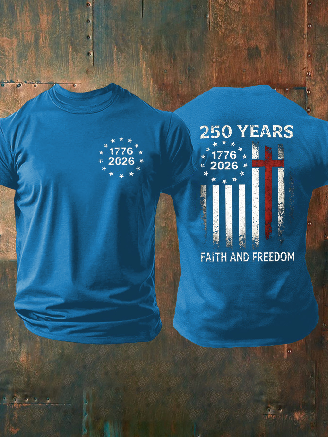 Men'S 250 Years Faith And Freedom 1776–2026  T-Shirt
