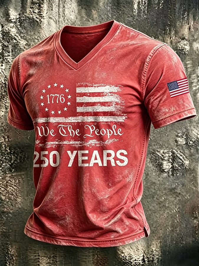 Men's American 250 Printed Casual T-Shirt