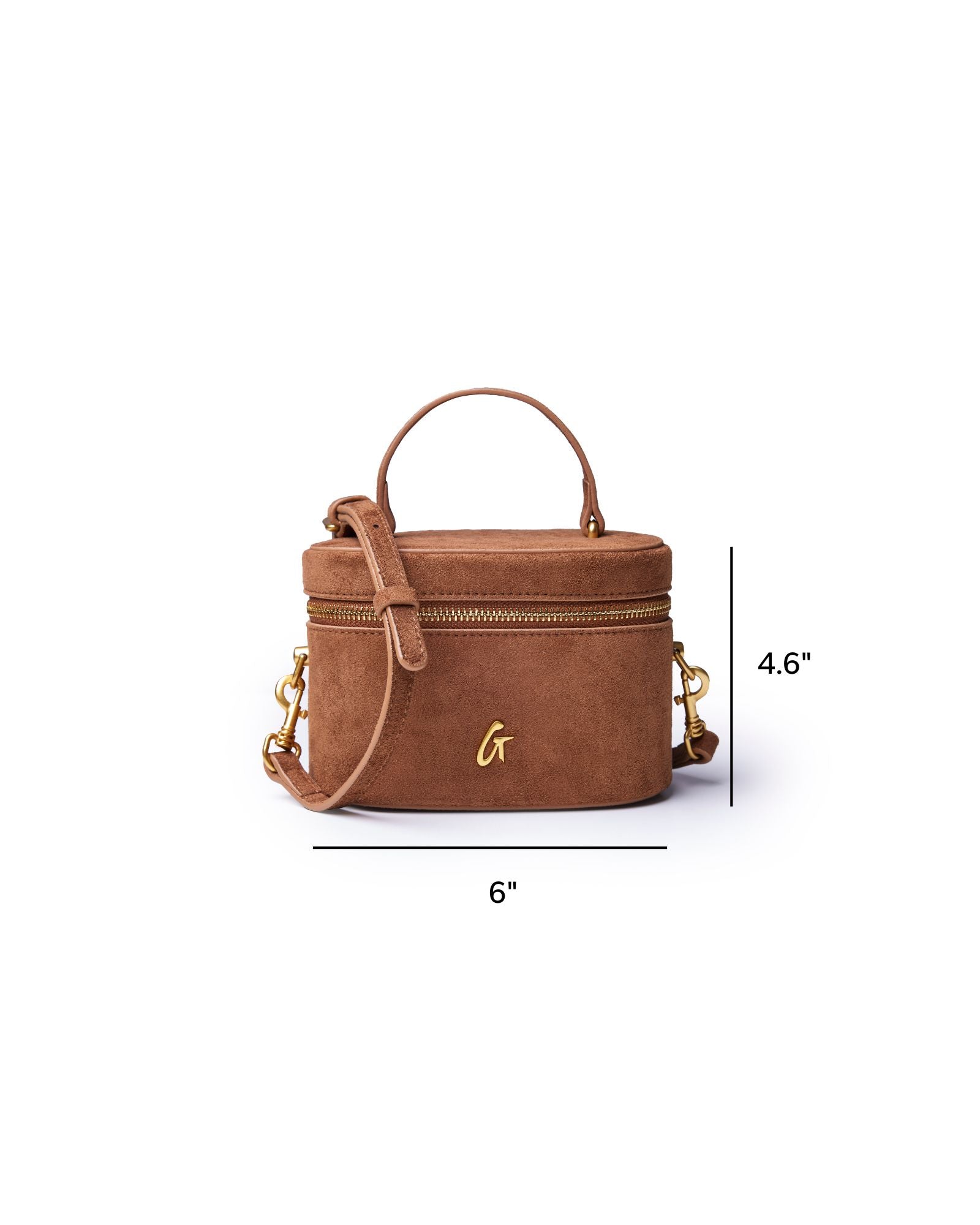 MINI SUEDE VANITY BAG - BROWN