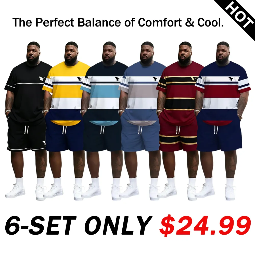 Men's Summer 2-Piece Set – Ultra-Breathable 3D Print Tee & Shorts, All-Day Comfort