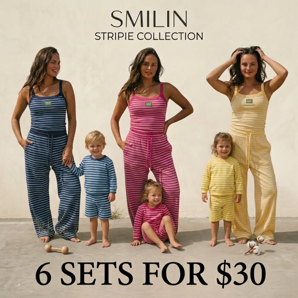 ☀️【Stock Up Deals】Matching Striped Parent-Child Cotton Sets