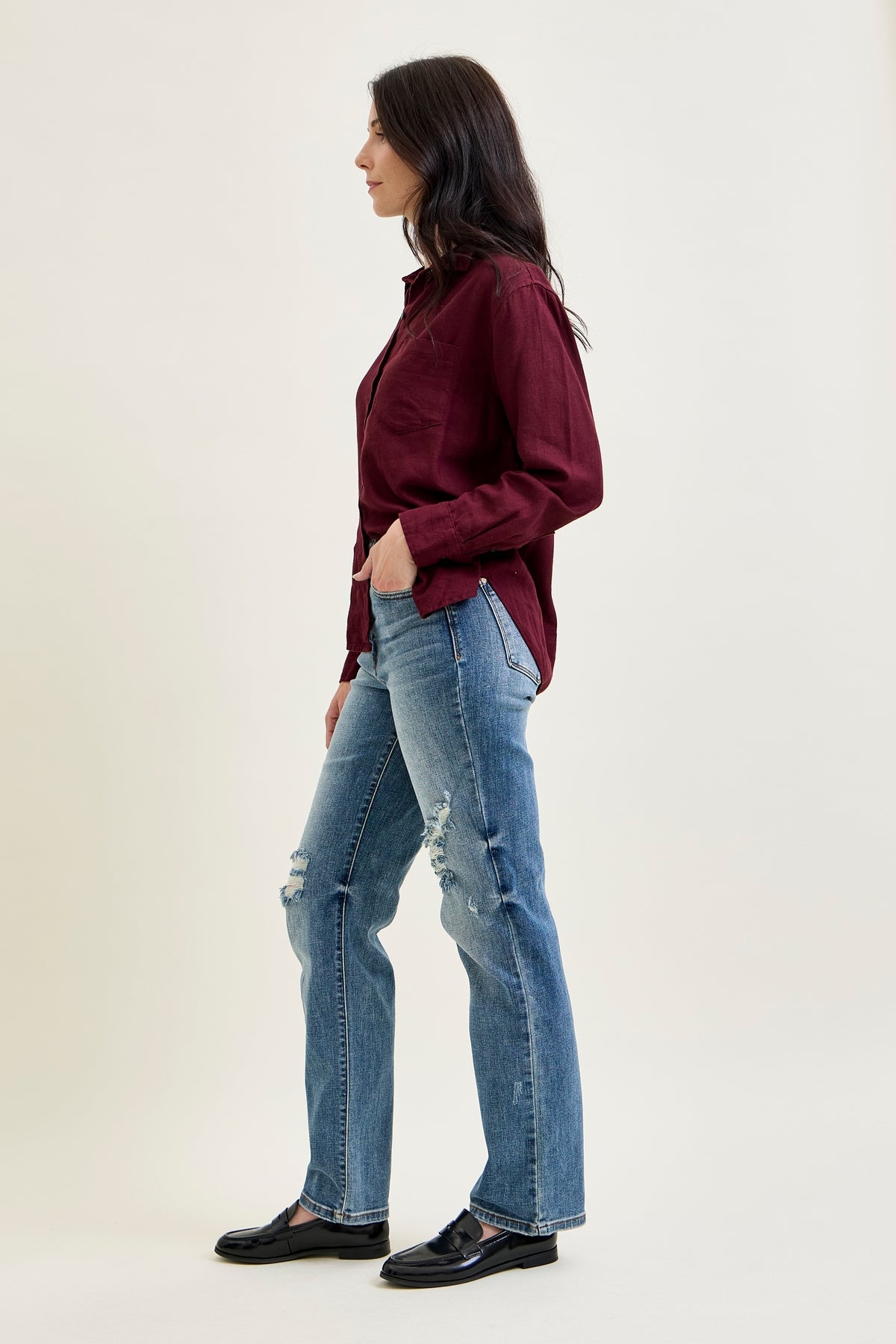 Brett Distressed Dad Jeans