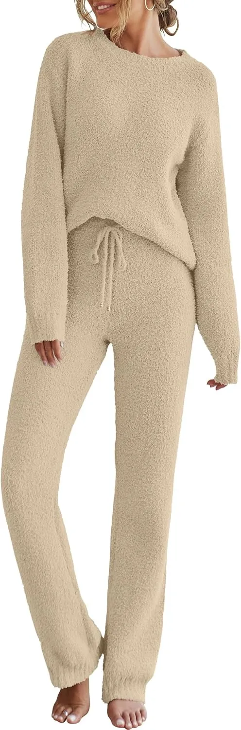Womens Pajama Sets 2025 Fall Lounge Sweater Set