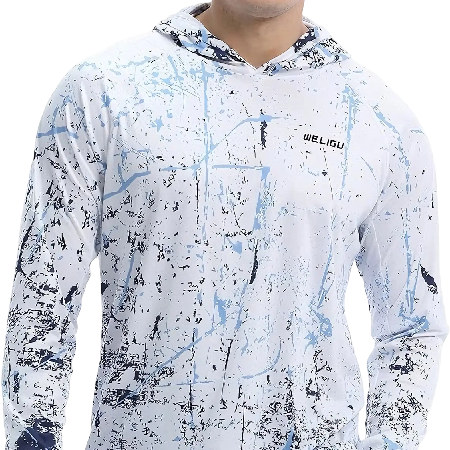 Men's UPF 50+ Sun Protection Hoodie Shirt Long Sleeve SPF Fishing Outdoor UV Hiking Lightweight Shirts