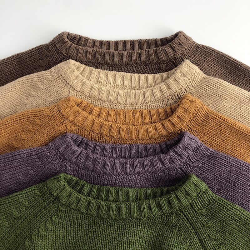 Toddler Solid Color Loose Relax Sweater