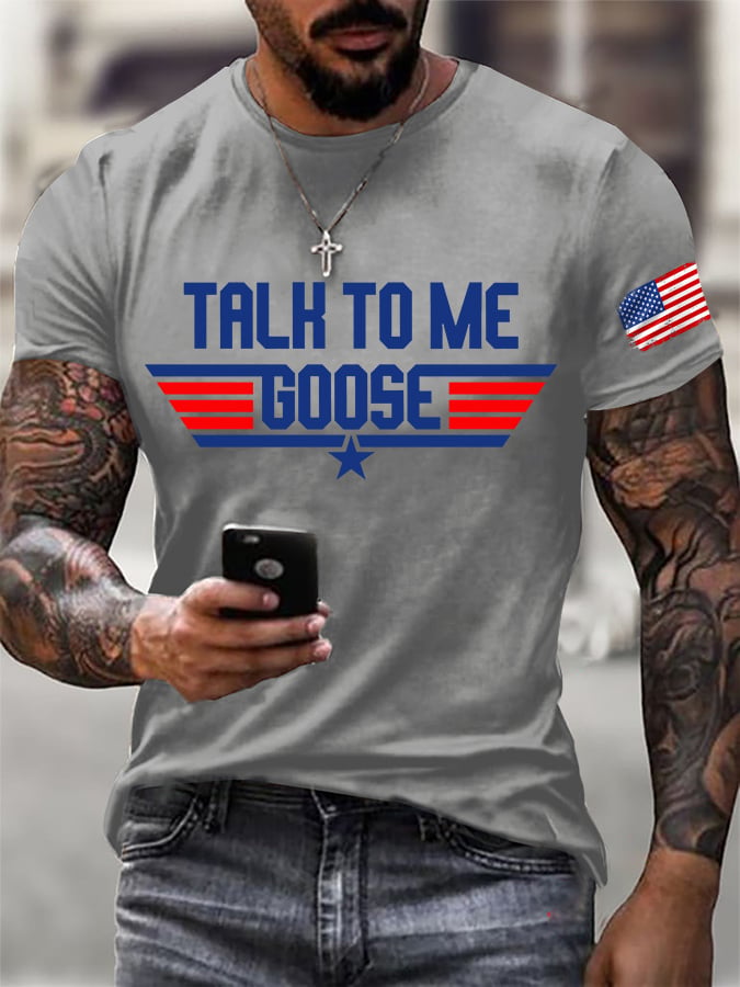 Men's Retro Talk To Me Goose Print T-Shirt