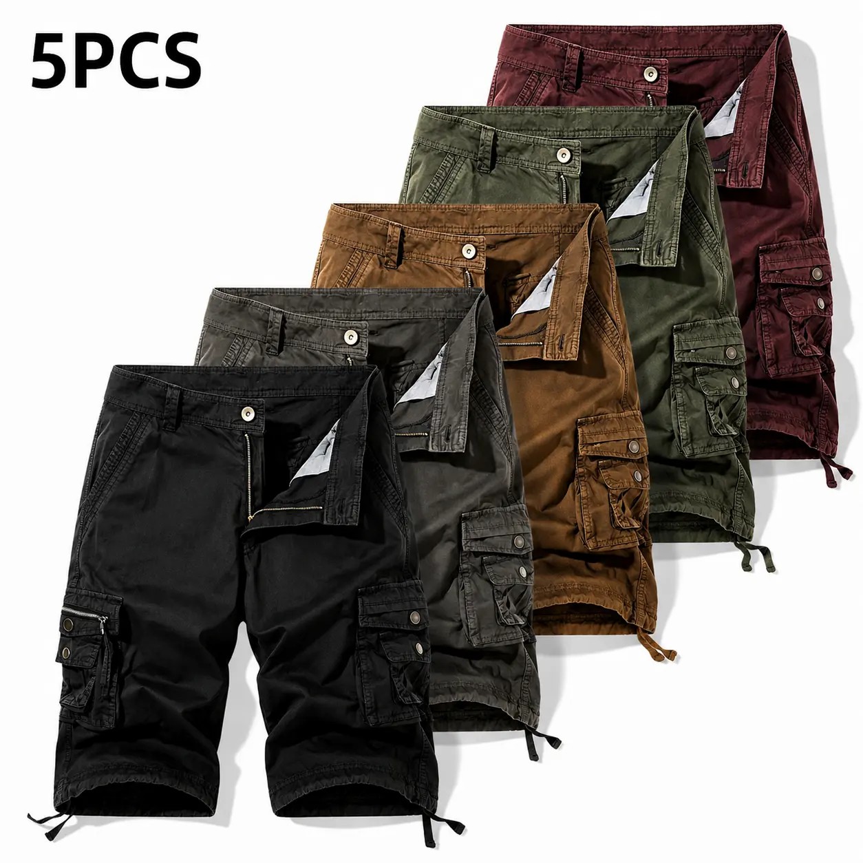 Men's Classic Utility Cargo Shorts – Relaxed Fit Multi-Pocket Summer Shorts