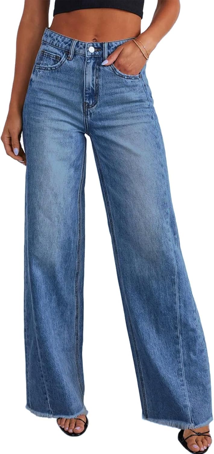 ⚡Women's High-Waisted Stretch Wide-Leg Jeans 🔥