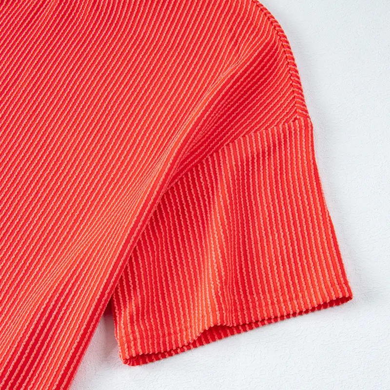 Women's Ribbed Lounge Set – Short Sleeve Twisted Top & Shorts with Pockets